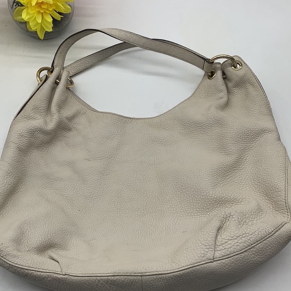 Michael Michael Kors Bone Color Pebble Leather Hobo Bag LP4256 - Picture 7 of 14